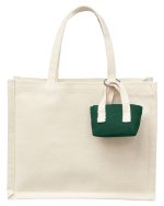 Custom Mini Recycled Cotton Tote Bag with Charm with logo - 6