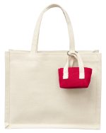 Custom Mini Recycled Cotton Tote Bag with Charm with logo - 8