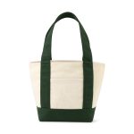 Custom Petite Canvas Tote - Green with logo - 1