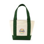 Custom Petite Canvas Tote - Green with logo