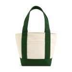 Custom Petite Canvas Tote - Green with logo - 2