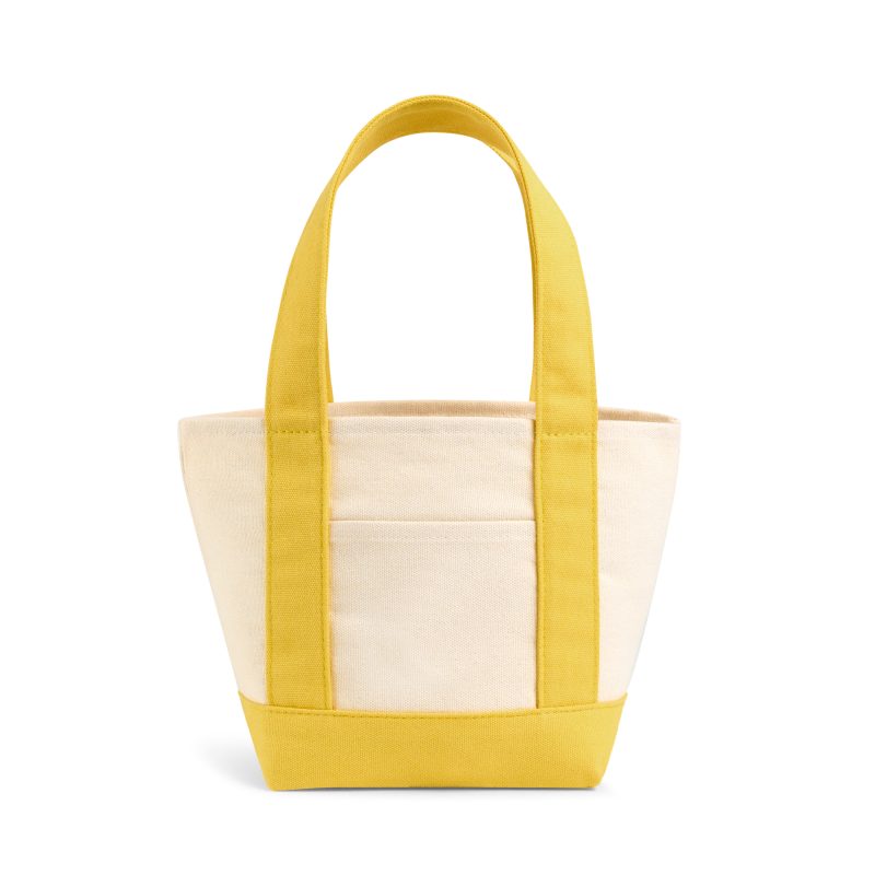 Custom Petite Canvas Tote - Yellow with logo - 2