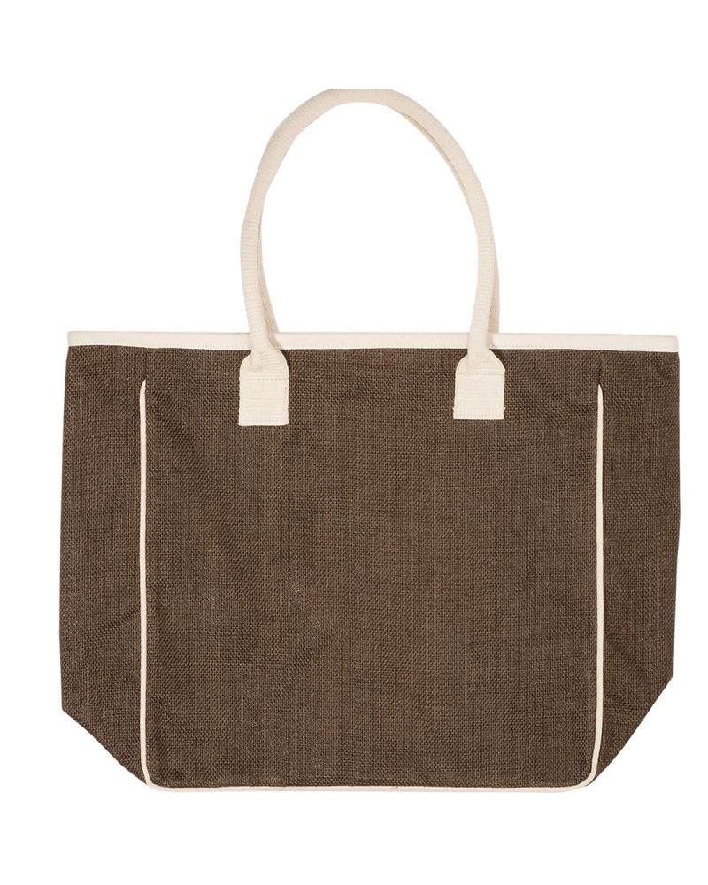 Custom Seville Jute & Canvas Tote Bag with logo - 3