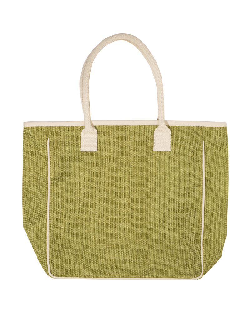 Custom Seville Jute & Canvas Tote Bag with logo - 4