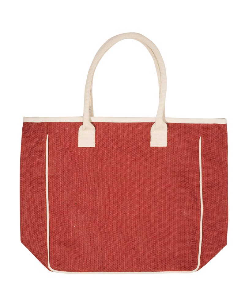 Custom Seville Jute & Canvas Tote Bag with logo - 6