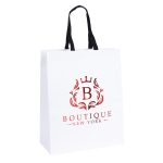 Custom Teak - Woven Handle White Eurototes - Foil Print with logo - 2