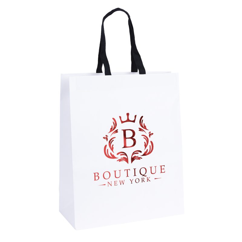 Custom Teak - Woven Handle White Eurototes - Foil Print with logo - 2