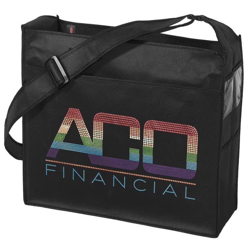 Custom Ultimate™ - Non-Woven Tote - Sparkle with logo - 3