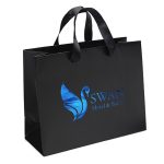 Custom Victoria™ - Ribbon Handle Matte Eurotote - Foil Print with logo