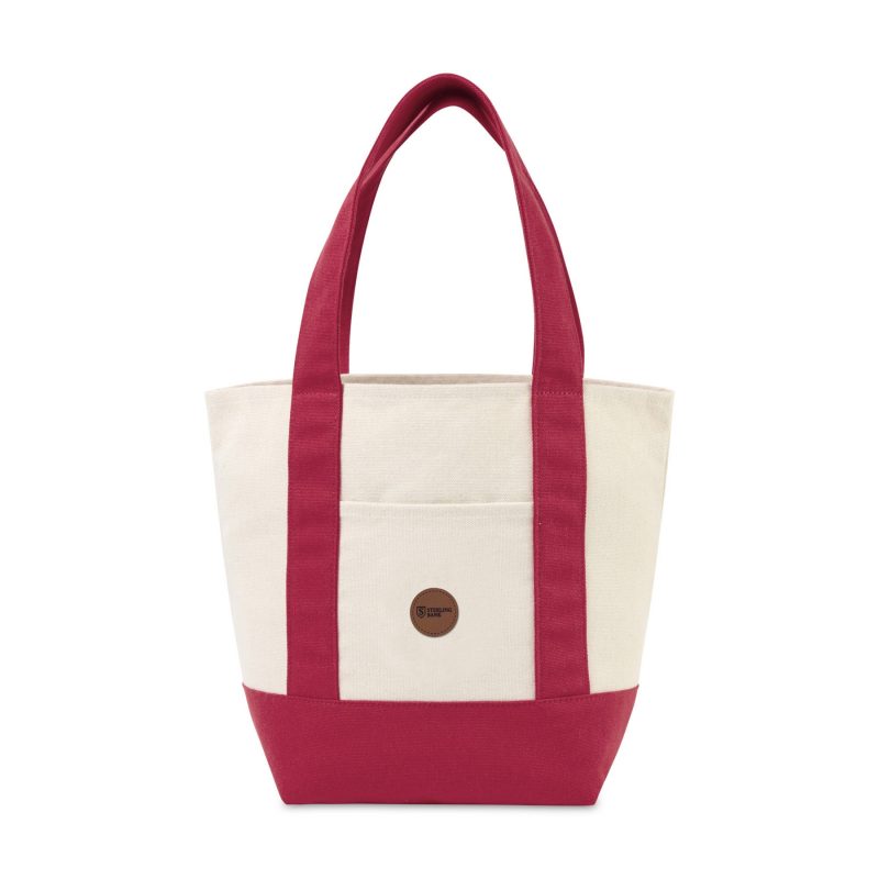Custom Mini Canvas Tote - Red with logo - 6