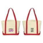 Custom America250™ Medium Starboard 24 Oz. Recycled Cotton Canvas Tote Bag with logo