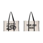 Custom America250™ Recycled Canvas Wrap Around Tote Bag with logo