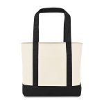 Custom Large Canvas Tote - Black with logo - 3