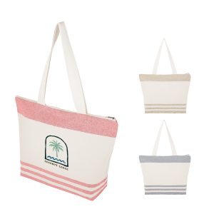Custom Marlo 10 Oz. Recycled Cotton Zippered Tote Bag with logo