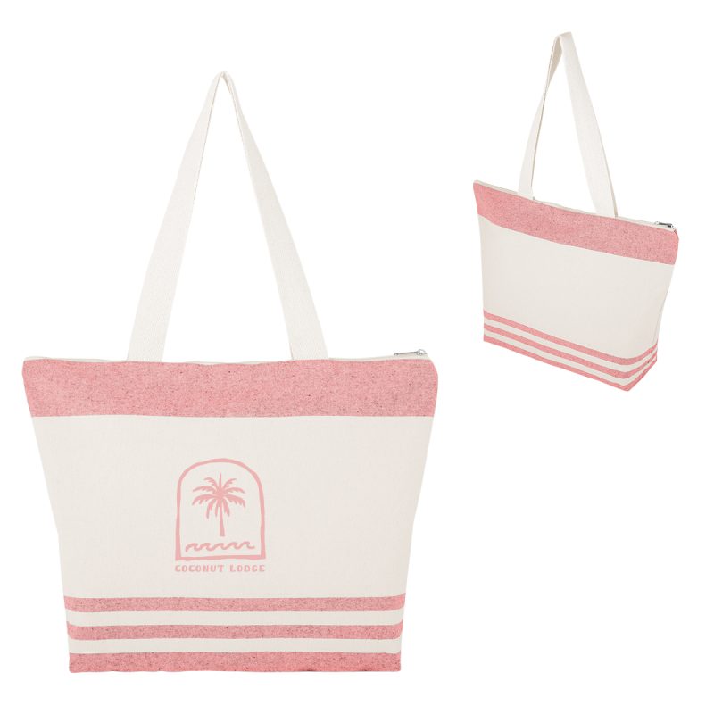 Custom Marlo 10 Oz. Recycled Cotton Zippered Tote Bag with logo - 7