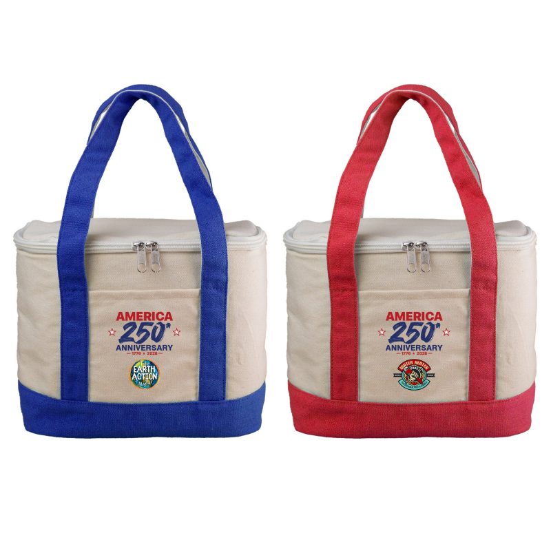 Custom Patriotic Cooler Tote with logo