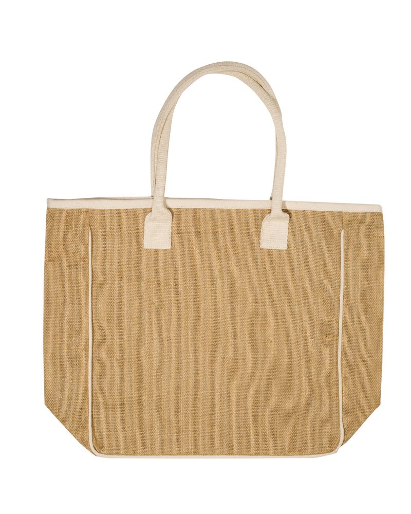 Custom Seville Jute & Canvas Tote Bag with logo - 7
