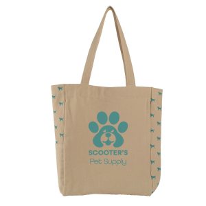 Custom Dog Print Canvas Tote Bag with logo