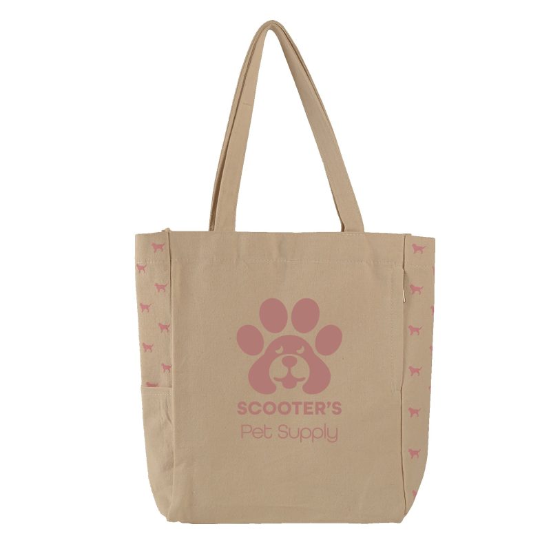 Custom Dog Print Canvas Tote Bag with logo - 4