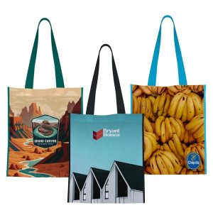 Custom Import Square Off Laminated Non-Woven Tote with logo