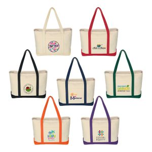 Custom Jornikolor Large 24 oz. Starboard Cotton Canvas Tote Bag with logo