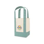 Custom Mini Canvas Tote - Pastel Green with logo - 2