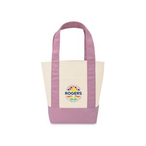 Custom Mini Canvas Tote - Pastel Pink with logo