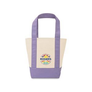 Custom Mini Canvas Tote - Pastel Purple with logo