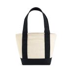 Custom Petite Canvas Tote - Black with logo - 3