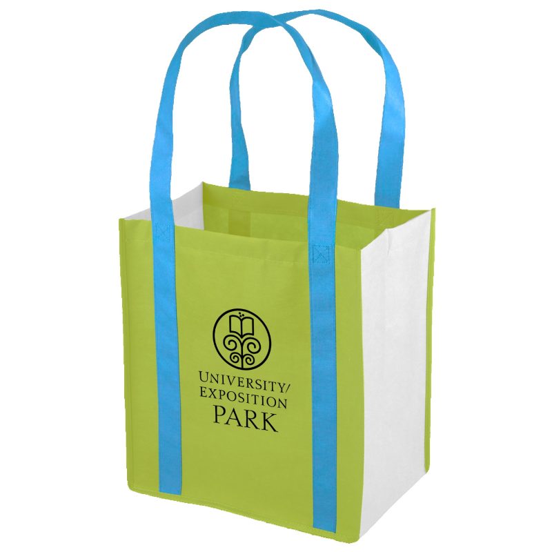 Custom Color Combination Non-Woven Grocery Tote Bag with logo - 3