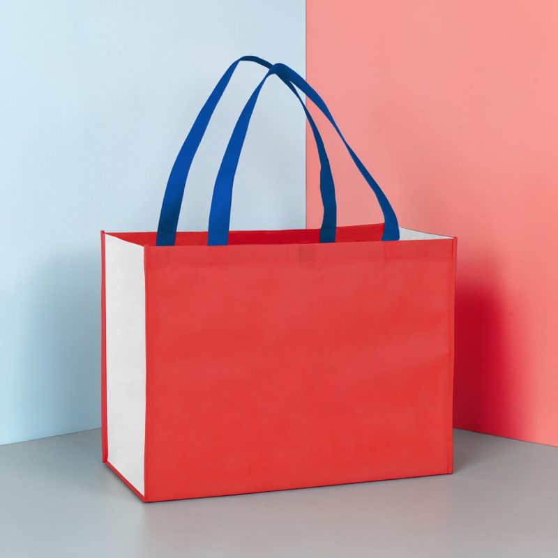 Custom Color Combination Non-Woven Shopping Tote Bag with logo - 1