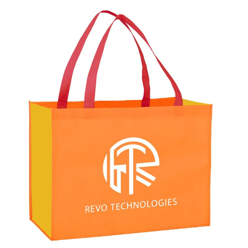 Custom Color Combination Non-Woven Shopping Tote Bag with logo - 3