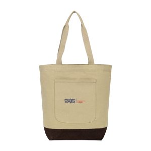 Custom Ivy Recycled Cotton Tote - AWARE™ - Beige with logo