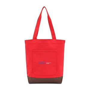 Custom Ivy Recycled Cotton Tote - AWARE™ - Crimson with logo