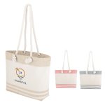 Custom Marlo 10 Oz. Recycled Cotton Tote Bag With Twist Rope Handles with logo
