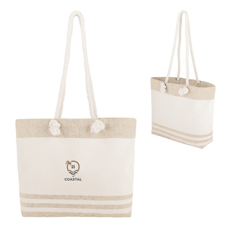 Custom Marlo 10 Oz. Recycled Cotton Tote Bag With Twist Rope Handles with logo - 2