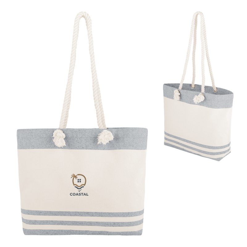 Custom Marlo 10 Oz. Recycled Cotton Tote Bag With Twist Rope Handles with logo - 7