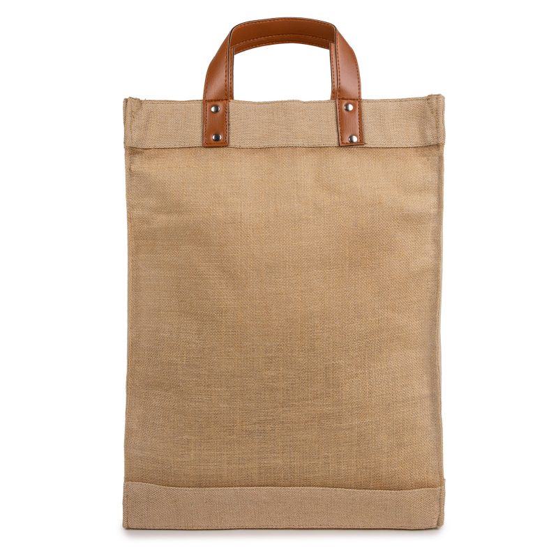 Custom Grande Jute Luxe Tote Bag with logo - 1