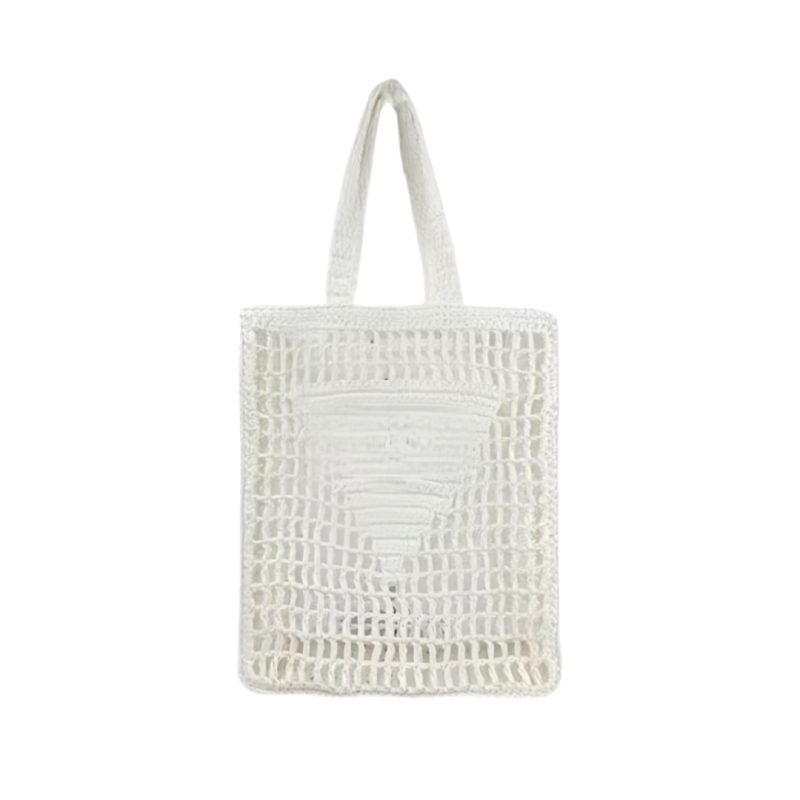 Custom Eco-Friendly Hand-Woven Bohemian Summer Paper Straw Tote Bag with logo - 4