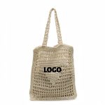 Custom Eco-Friendly Hand-Woven Bohemian Summer Paper Straw Tote Bag with logo - 6