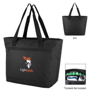 Custom Chill Commuter Rpet 34 Can Split Cooler Tote Bag with logo