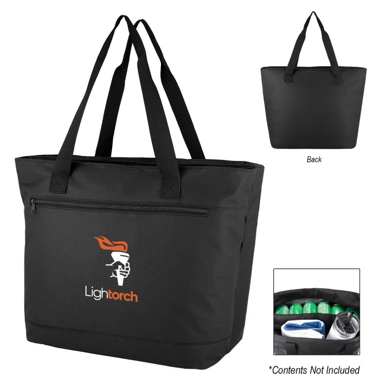 Custom Chill Commuter Rpet 34 Can Split Cooler Tote Bag with logo