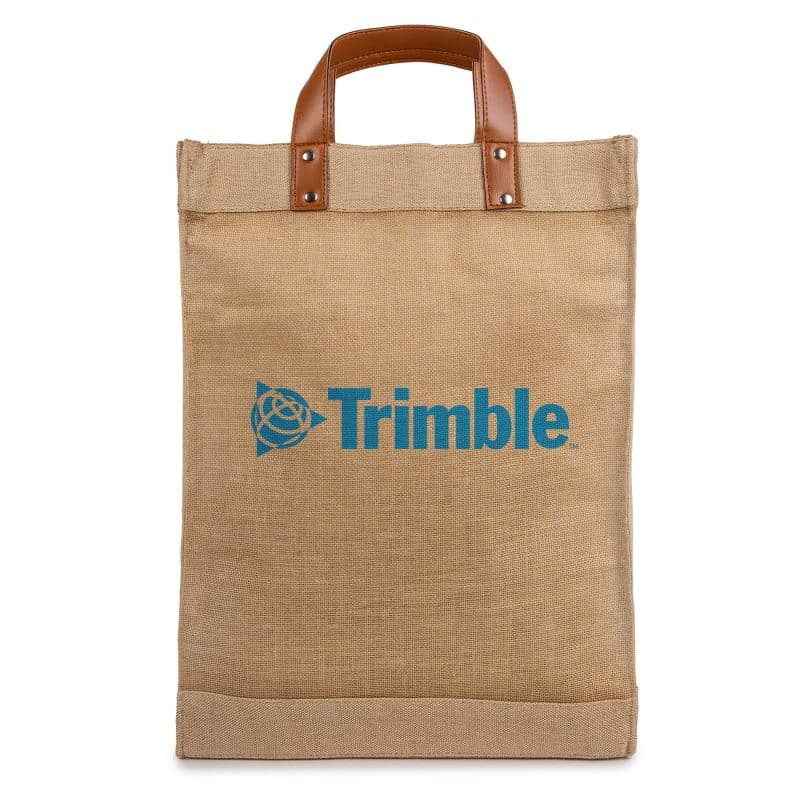 Custom Grande Jute Luxe Tote Bag with logo - 2