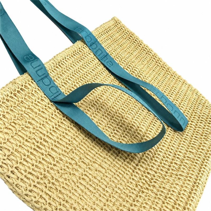 Custom Paper Straw Tote Bag with logo - 1