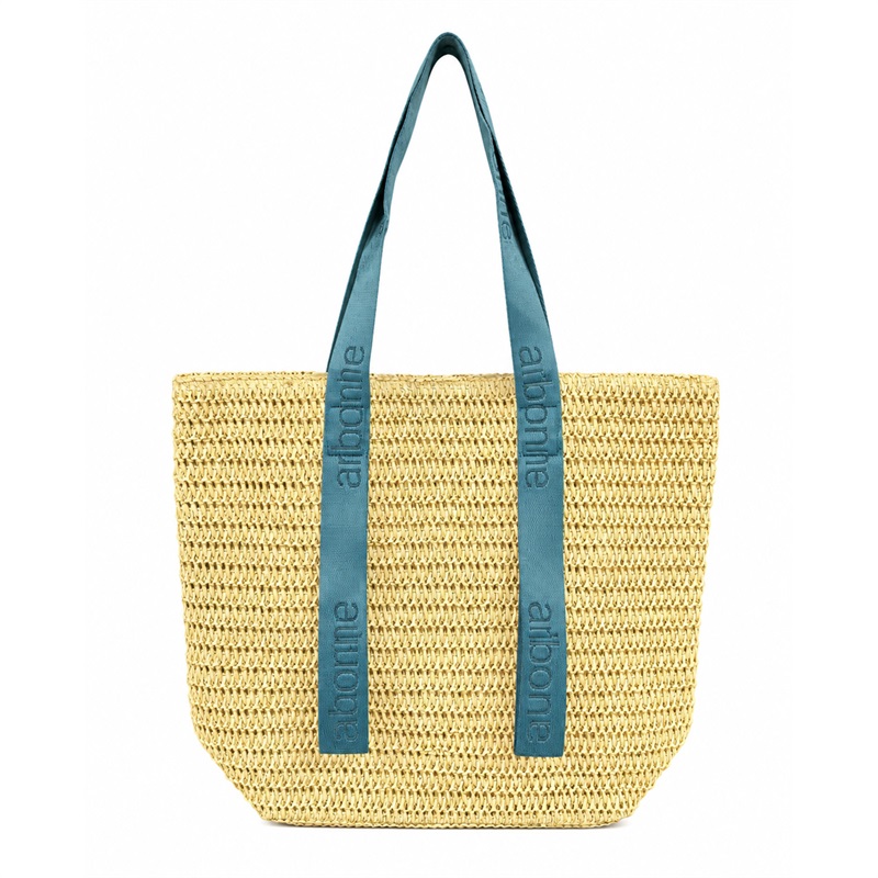Custom Paper Straw Tote Bag with logo - 3