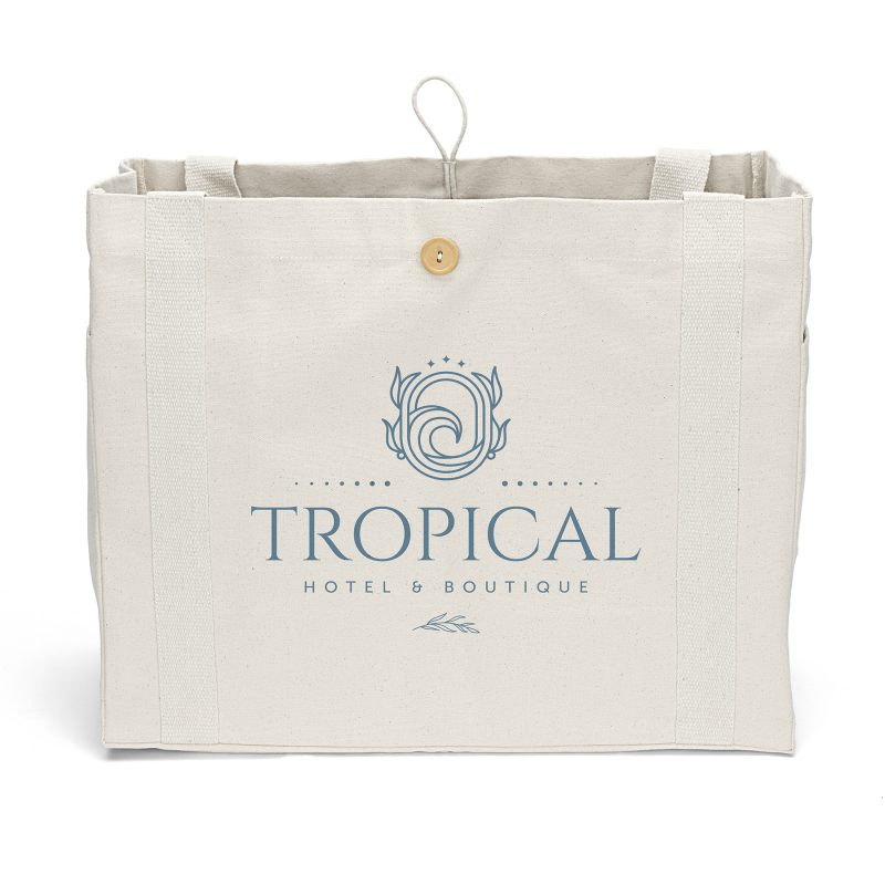Custom Sandford™ Deluxe Canvas Tote - Screen Print (18" x 8" x 15") with logo - 2