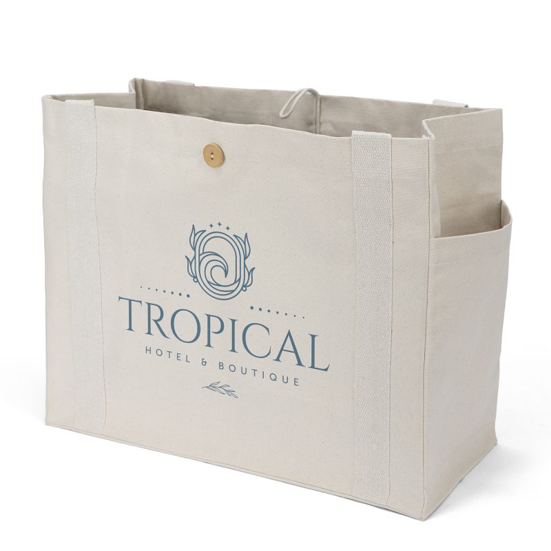Custom Sandford™ Deluxe Canvas Tote - Screen Print (18" x 8" x 15") with logo - 4