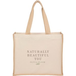 Custom Sol Recycled Cotton & Jute Shopper Tote with logo