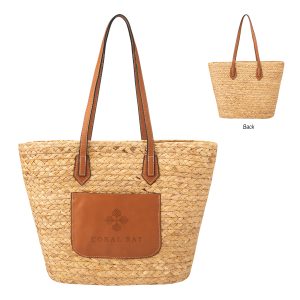 Custom Solana Hyacinth Grass Tote Bag with logo