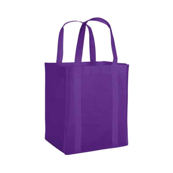Custom Vespera Recycled Non-Woven Grocery Tote w/Bottom Insert with logo - 3